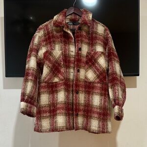 Zara Plaid Oversized Jacket